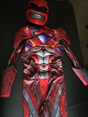 Power Ranger Red Superhero Kids Costume with Muscle Torso and Helmet